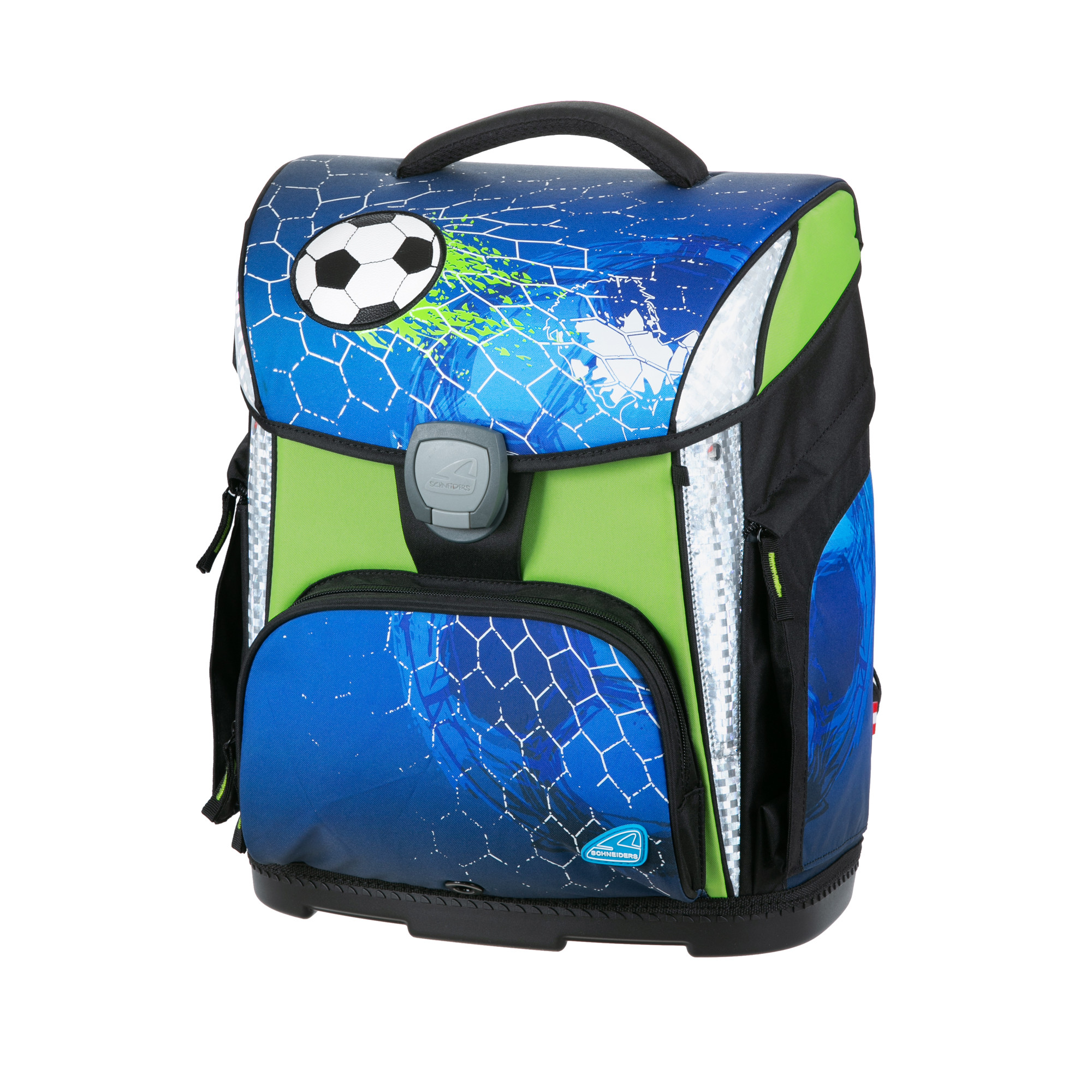 Ghiozdan imprimeu fotbal, compartiment spatios, sac pentru sport si penar incluse, mesh 3D, impermeabil - imagine 4